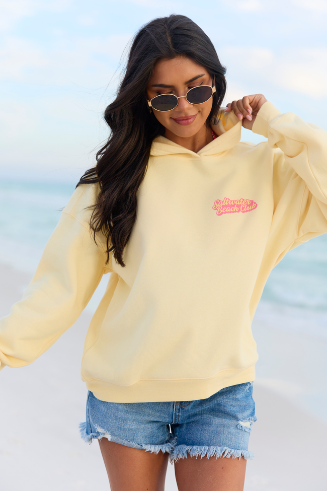 Saltwater Beach Club Yellow Graphic Hoodie