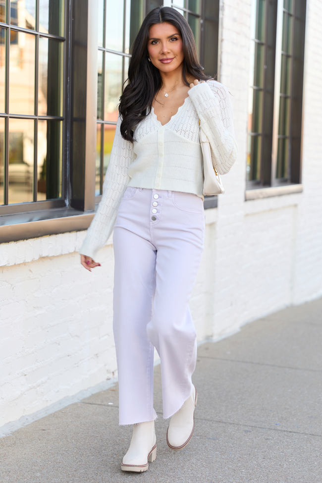 Malia Lilac Purple High Rise Wide Leg Jeans SALE