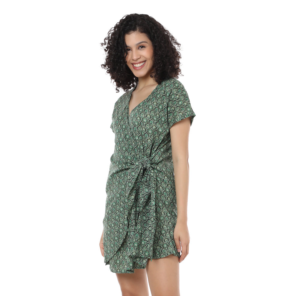 Cotton Geometric Mini Dress