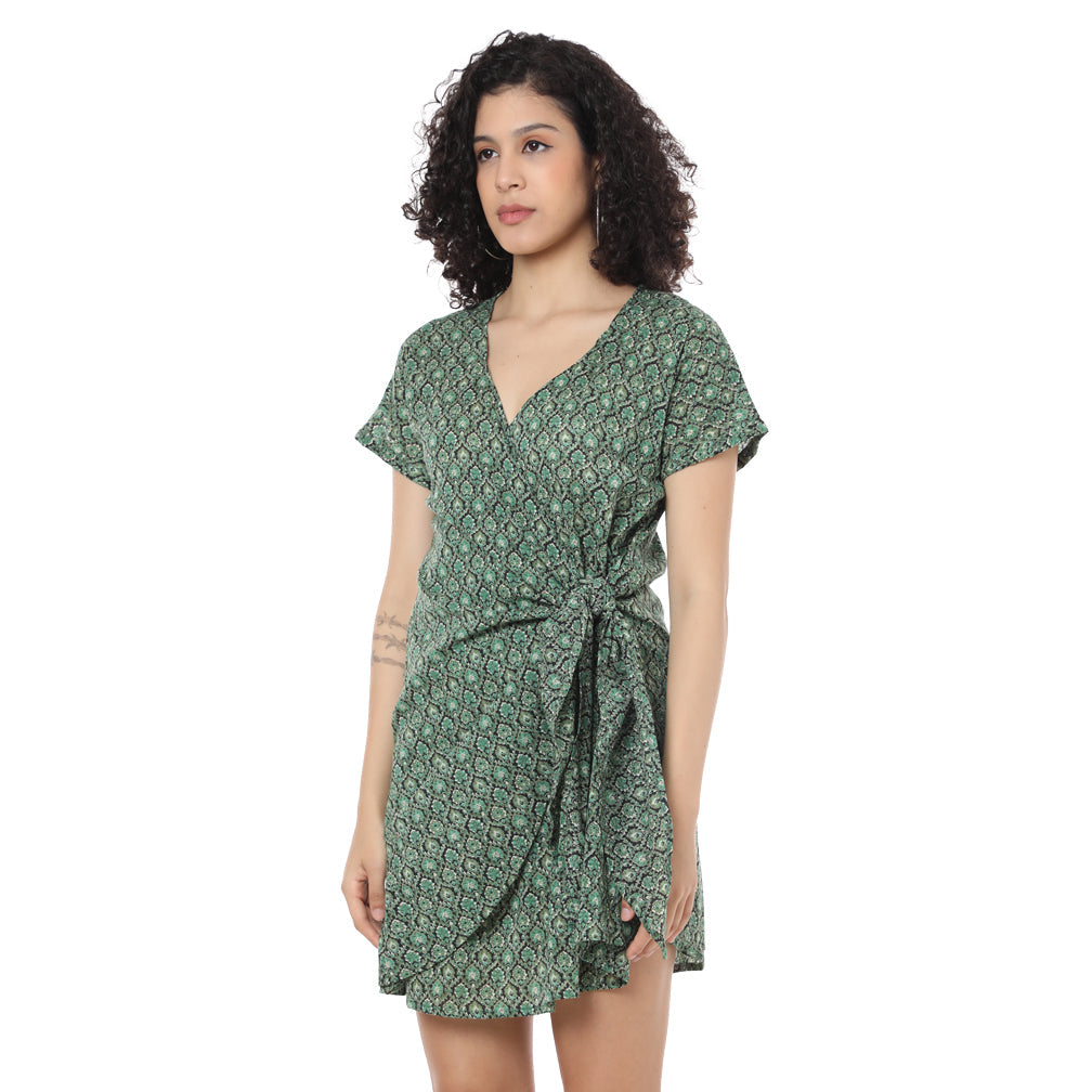 Cotton Geometric Mini Dress