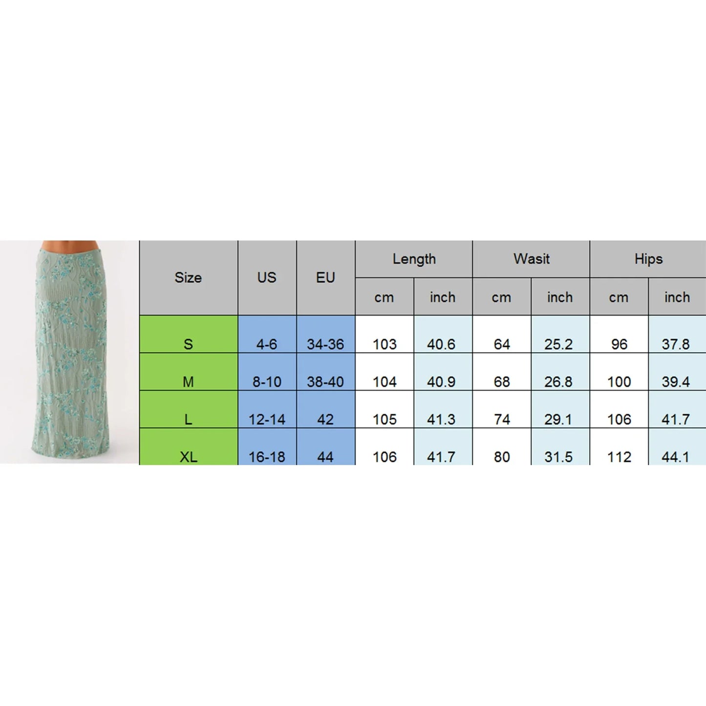 Elegant Beading Sequined Long Skirt