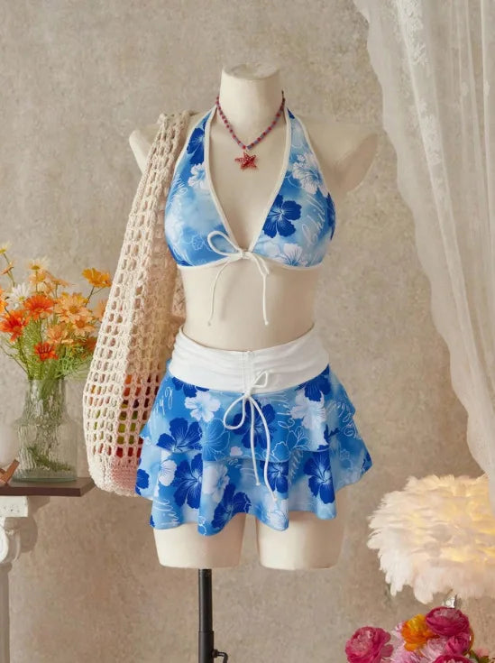 Contrast Bikini Set