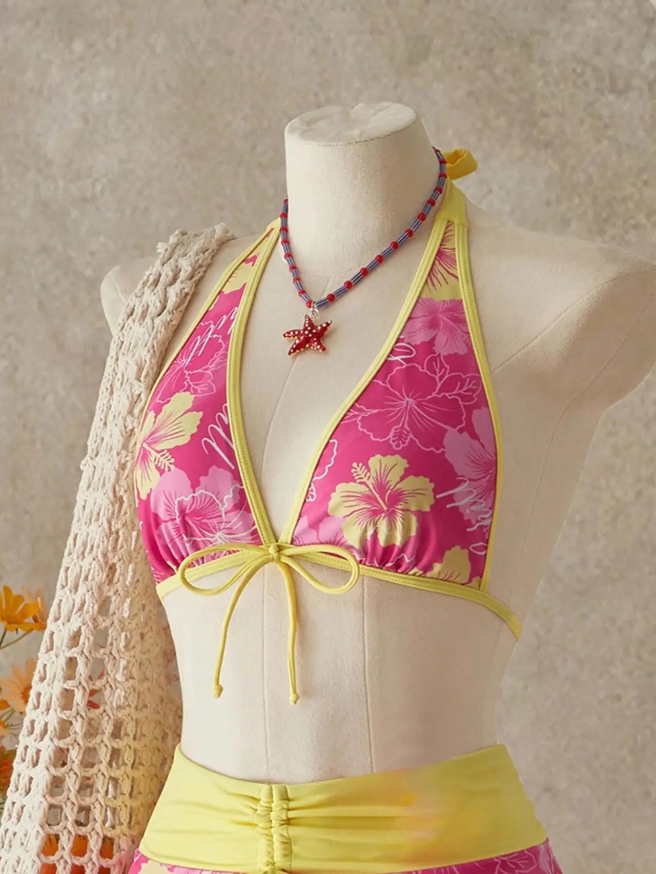 Contrast Bikini Set