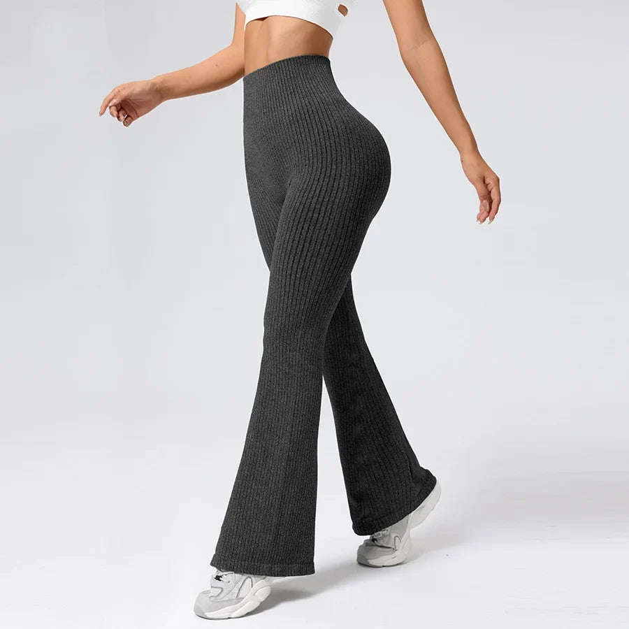 Seamless High-Waisted Flare Pants Tummy Control Slim-Fit