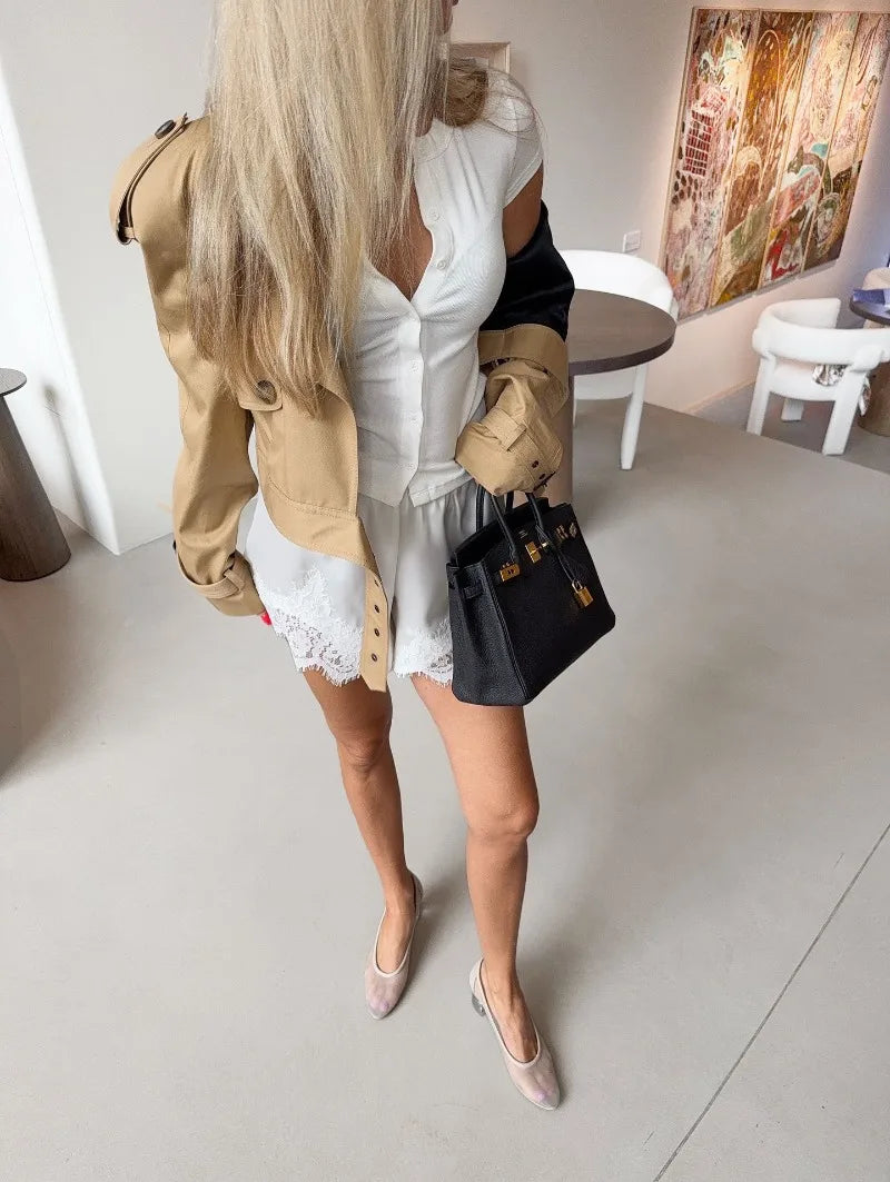High Waist Satin Shorts