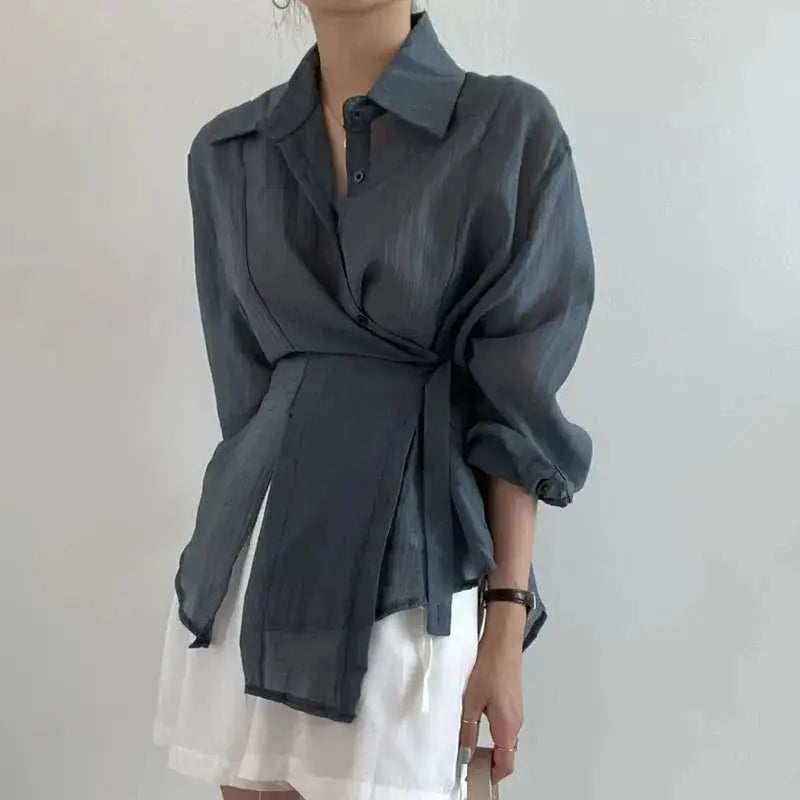 Chic Long Sleeve Button-Down Shirt