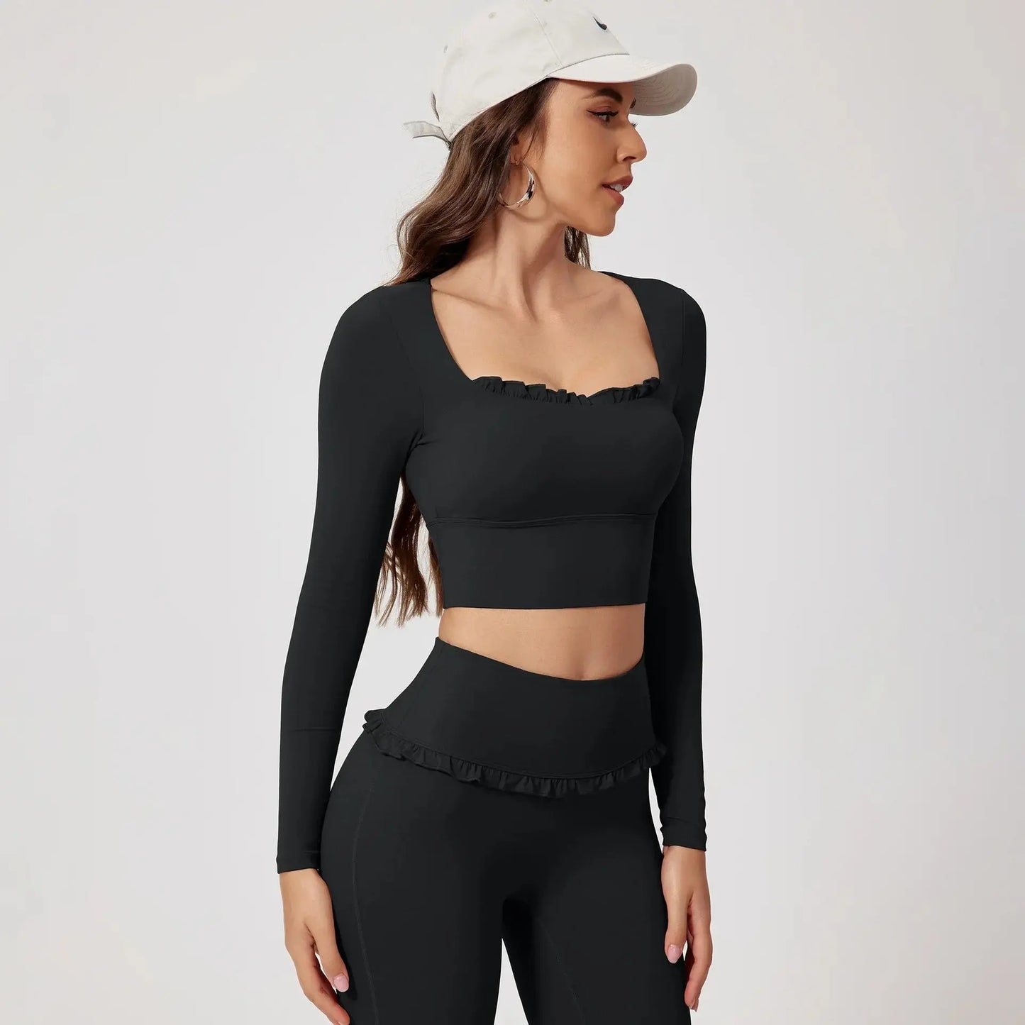 Activewear Set: Long-Sleeve Top and Bottoms