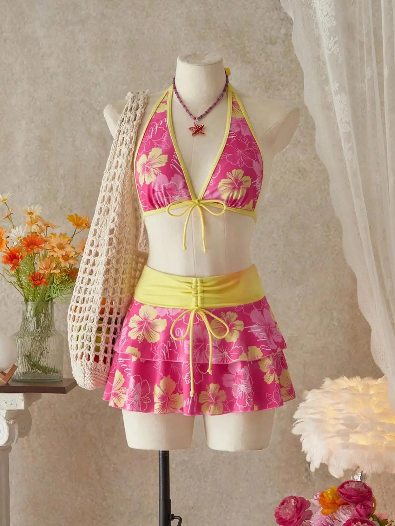 Contrast Bikini Set