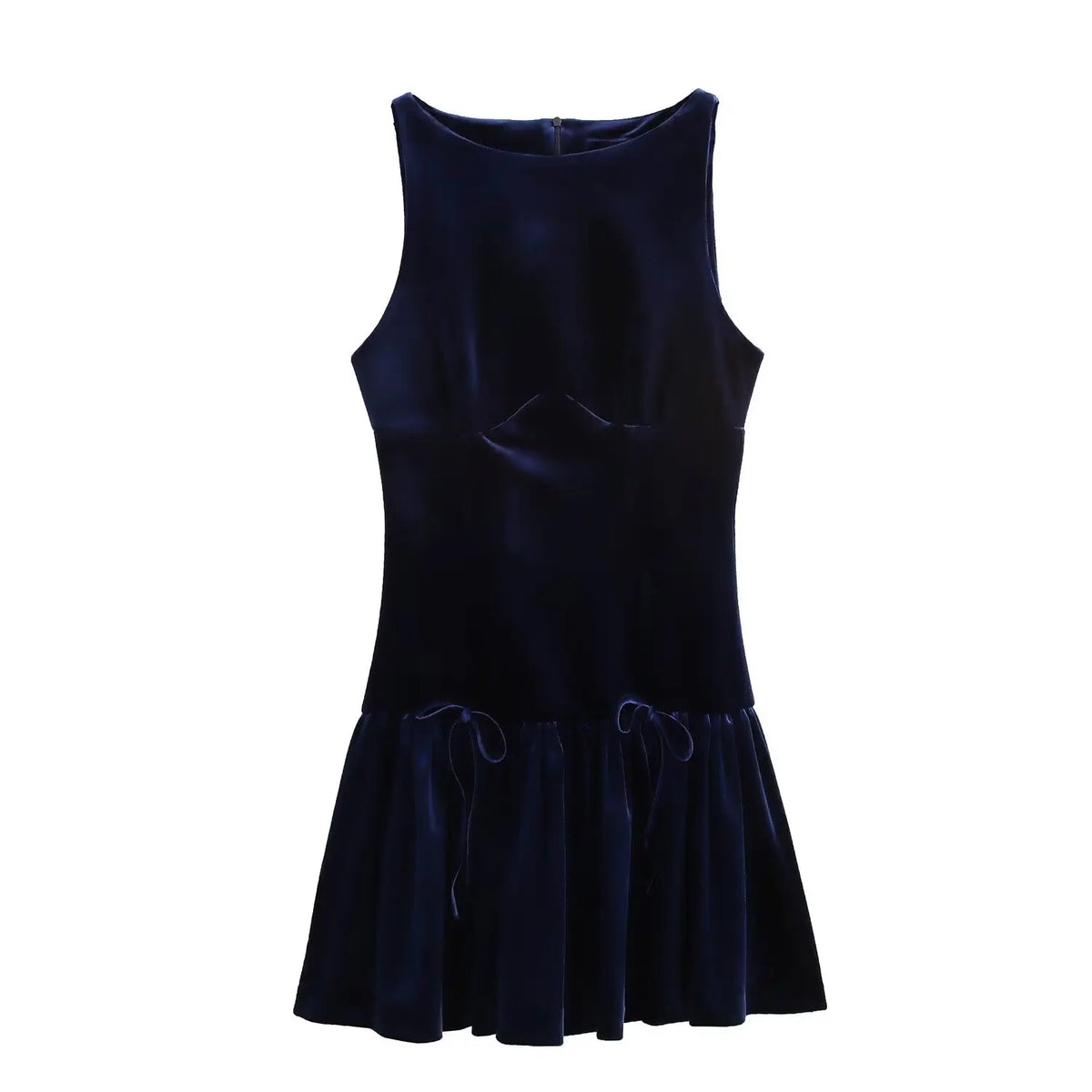 Bowknot Pleated Tank Short Dress