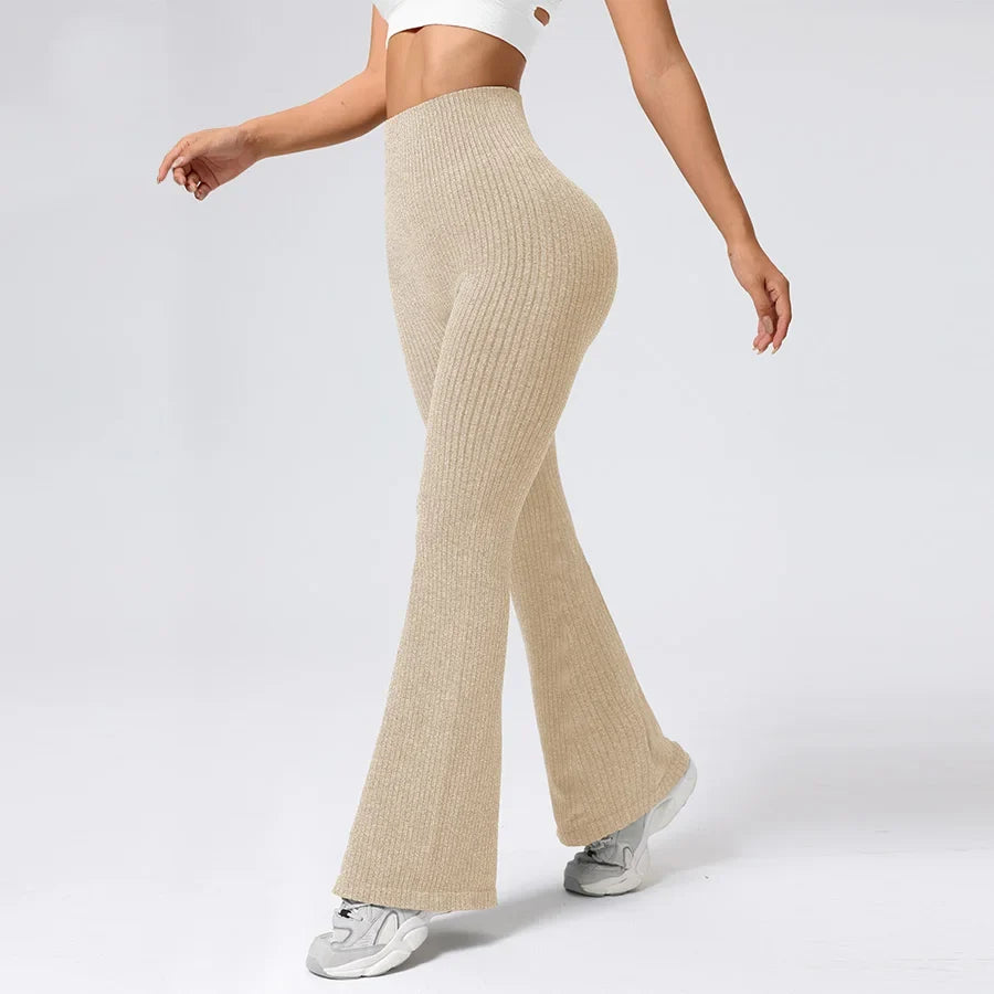 Seamless High-Waisted Flare Pants Tummy Control Slim-Fit
