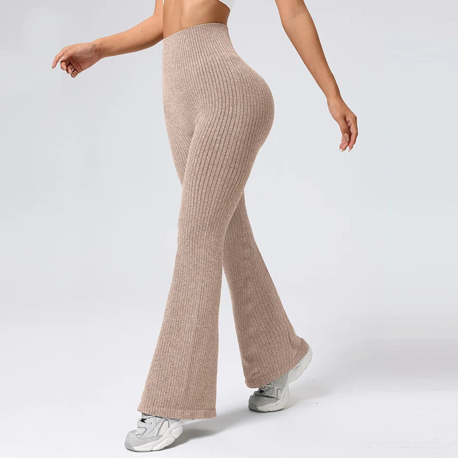 Seamless High-Waisted Flare Pants Tummy Control Slim-Fit