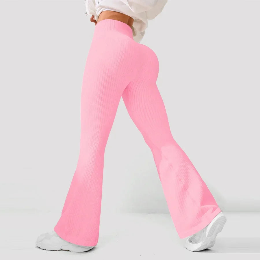 Seamless High-Waisted Flare Pants Tummy Control Slim-Fit