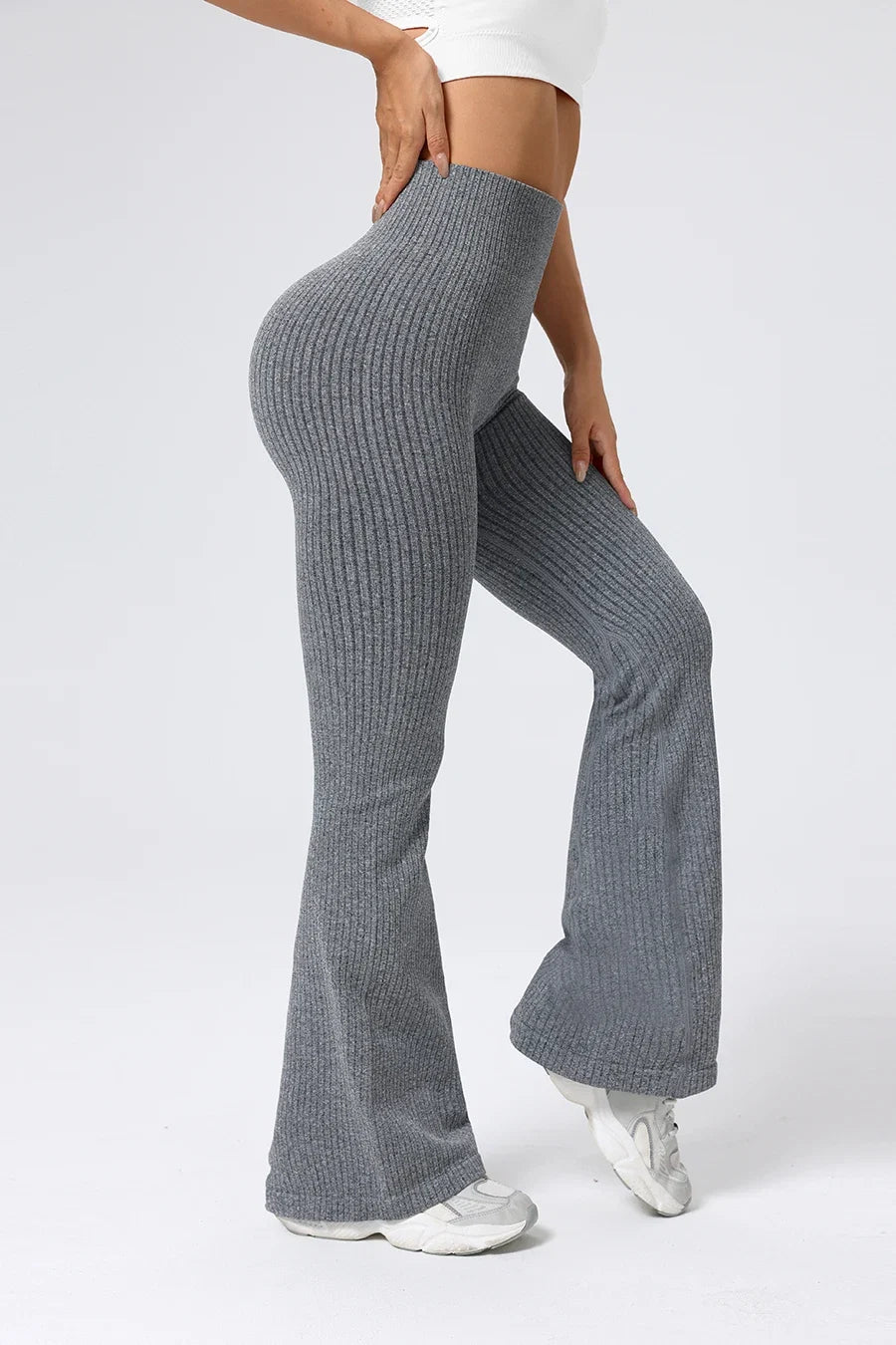 Seamless High-Waisted Flare Pants Tummy Control Slim-Fit