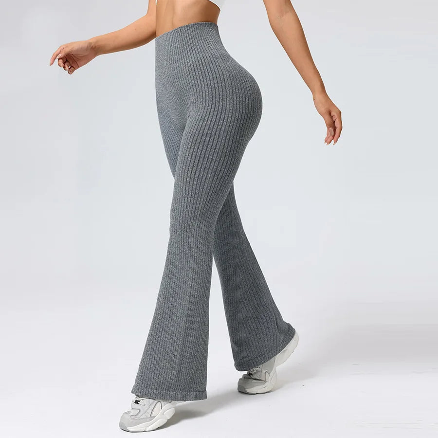Seamless High-Waisted Flare Pants Tummy Control Slim-Fit