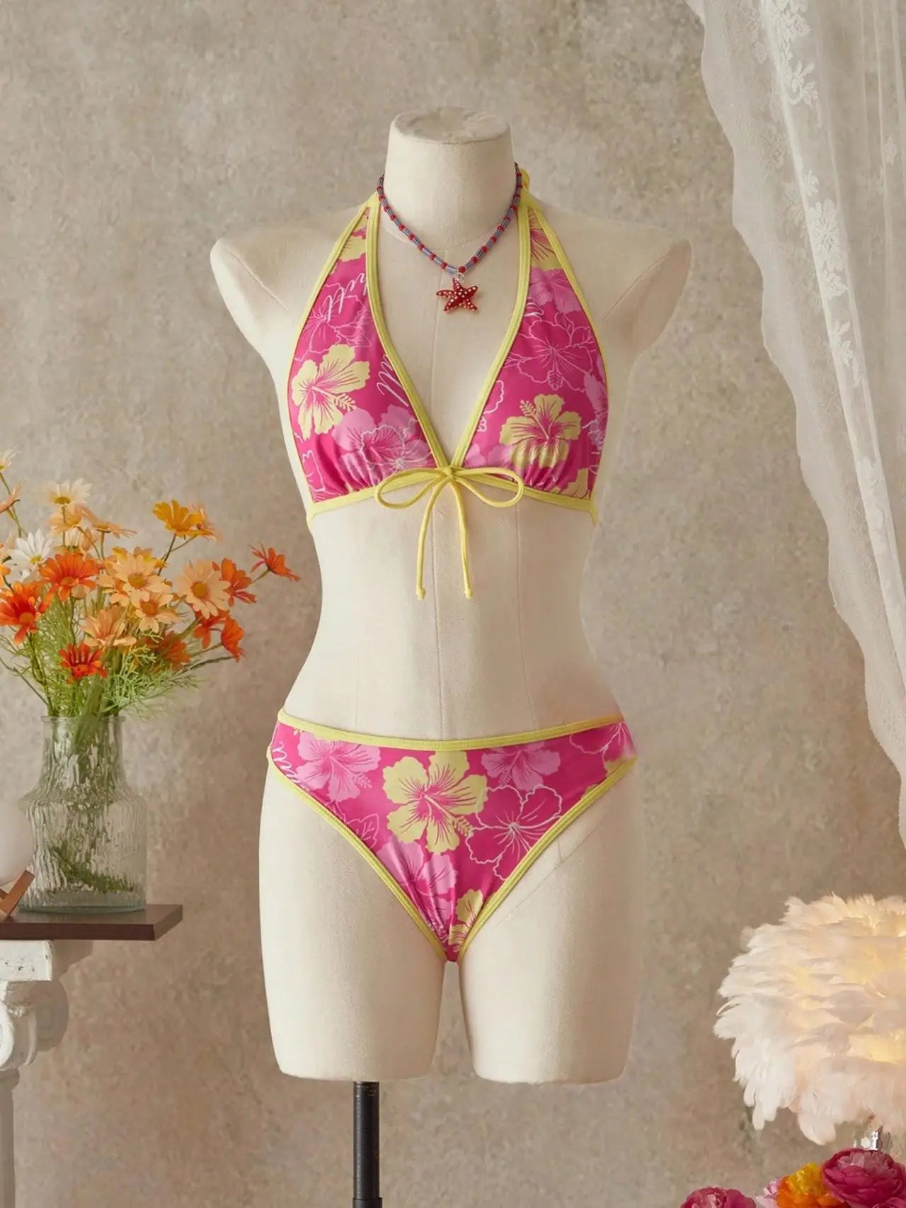 Contrast Bikini Set