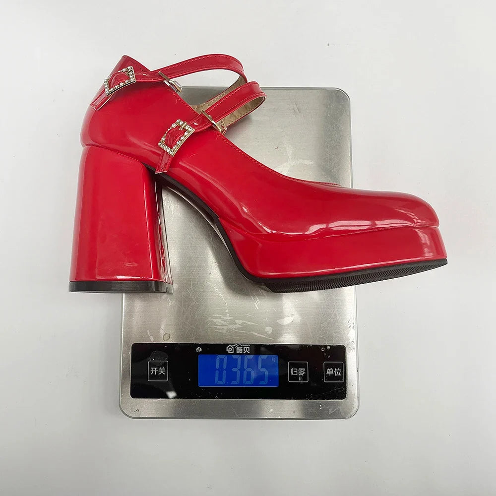 Platform Mary Jane Chunky Block High Heels