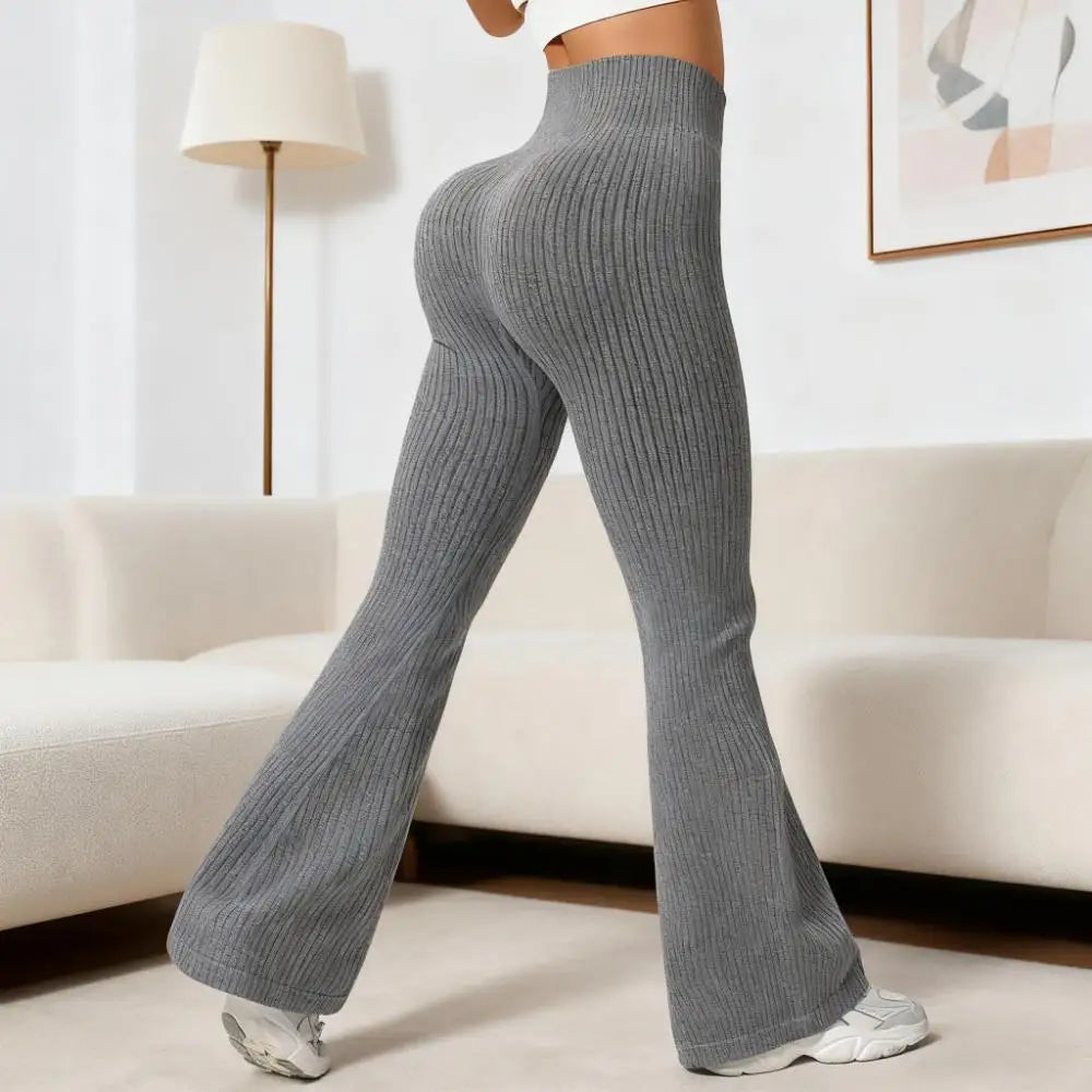 Seamless High-Waisted Flare Pants Tummy Control Slim-Fit