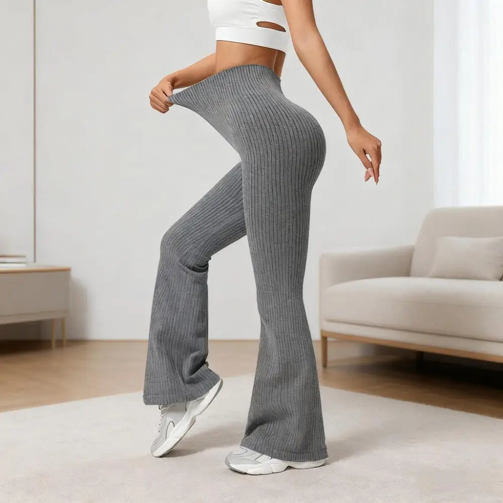 Seamless High-Waisted Flare Pants Tummy Control Slim-Fit