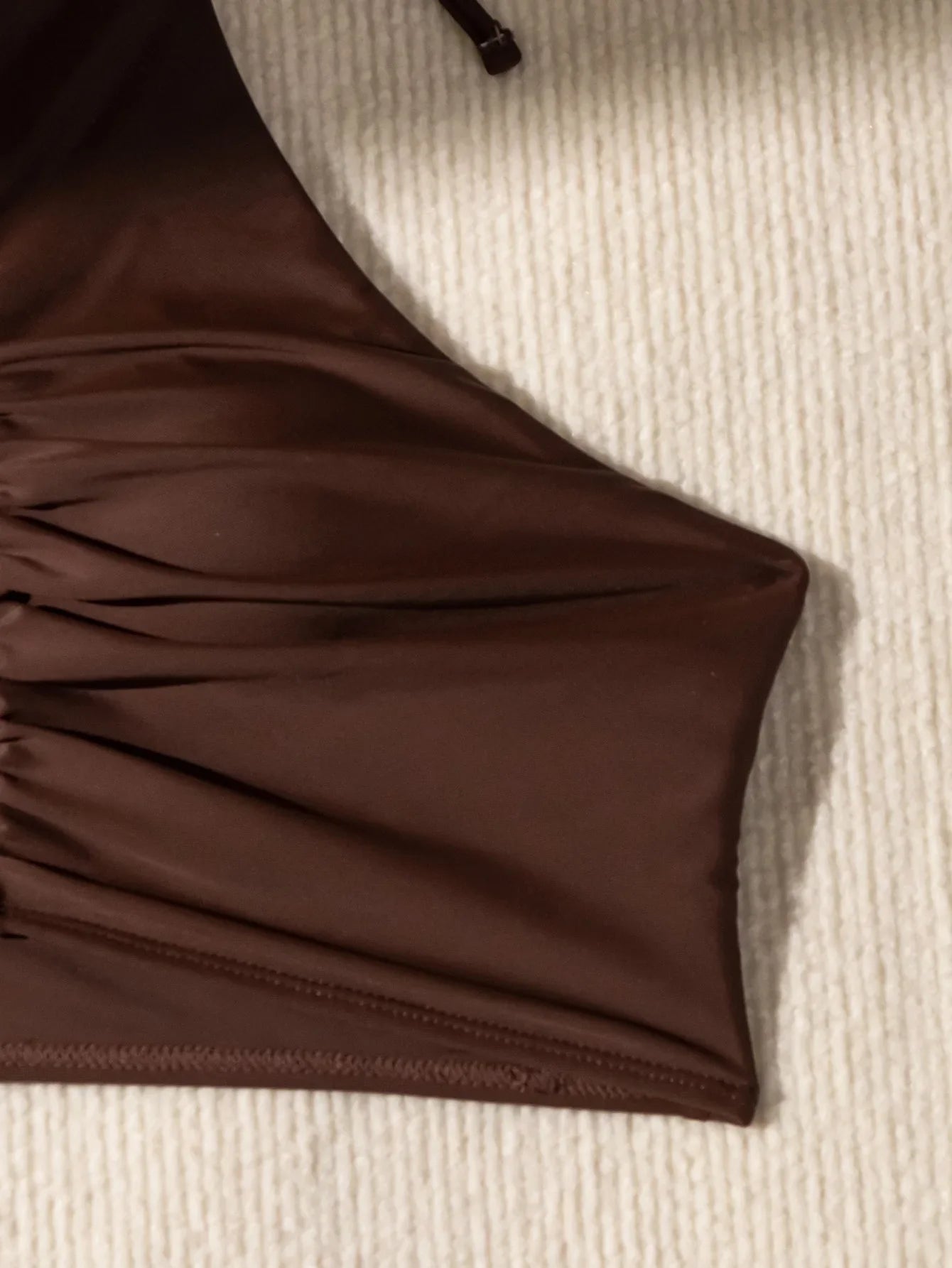 2026 Halter Wrinkled High Neck Swimsuit