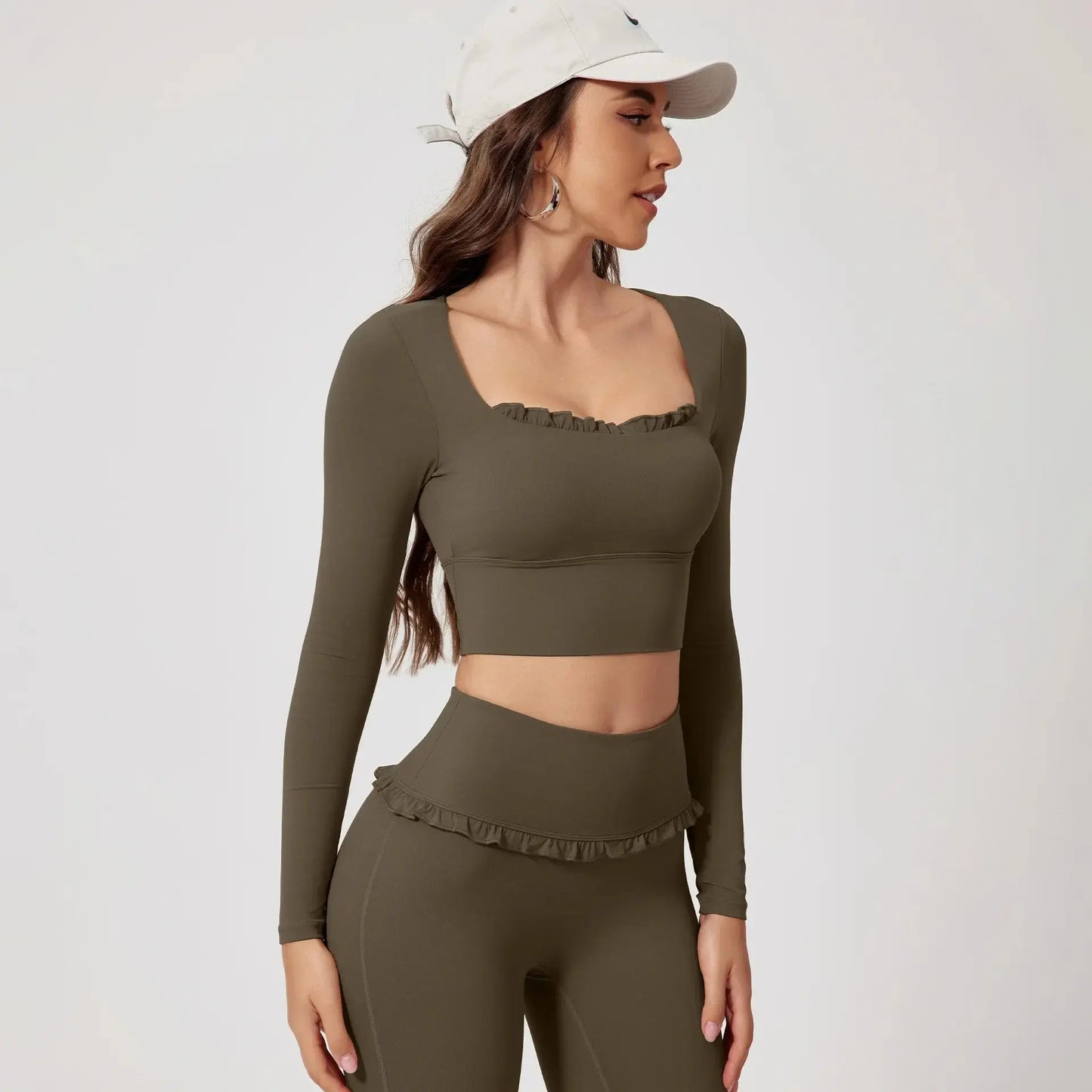 Activewear Set: Long-Sleeve Top and Bottoms