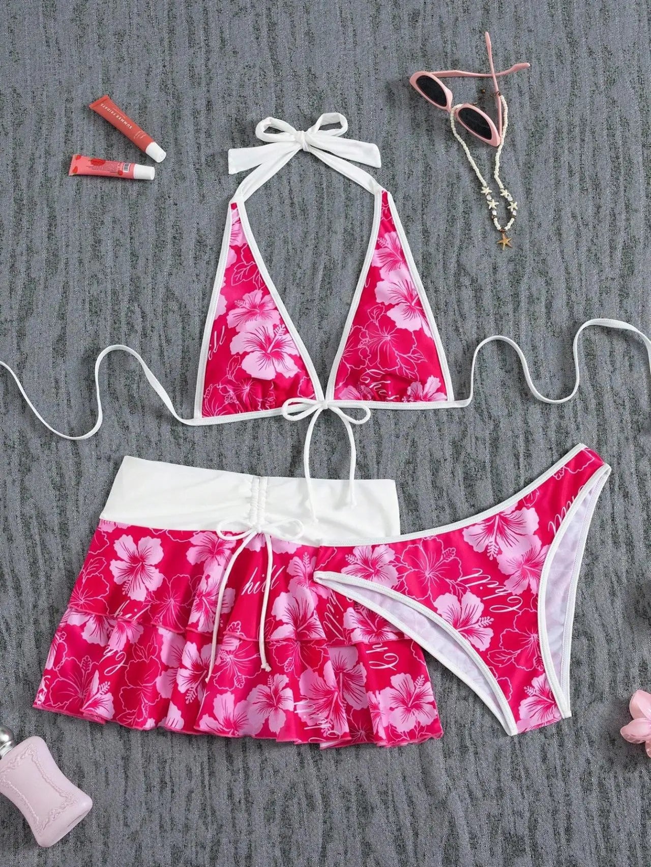 Contrast Bikini Set