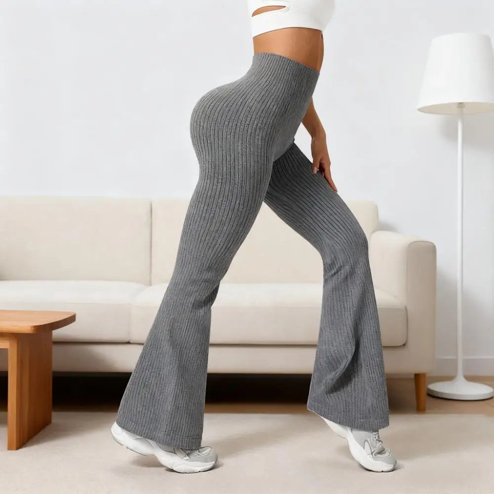 Seamless High-Waisted Flare Pants Tummy Control Slim-Fit