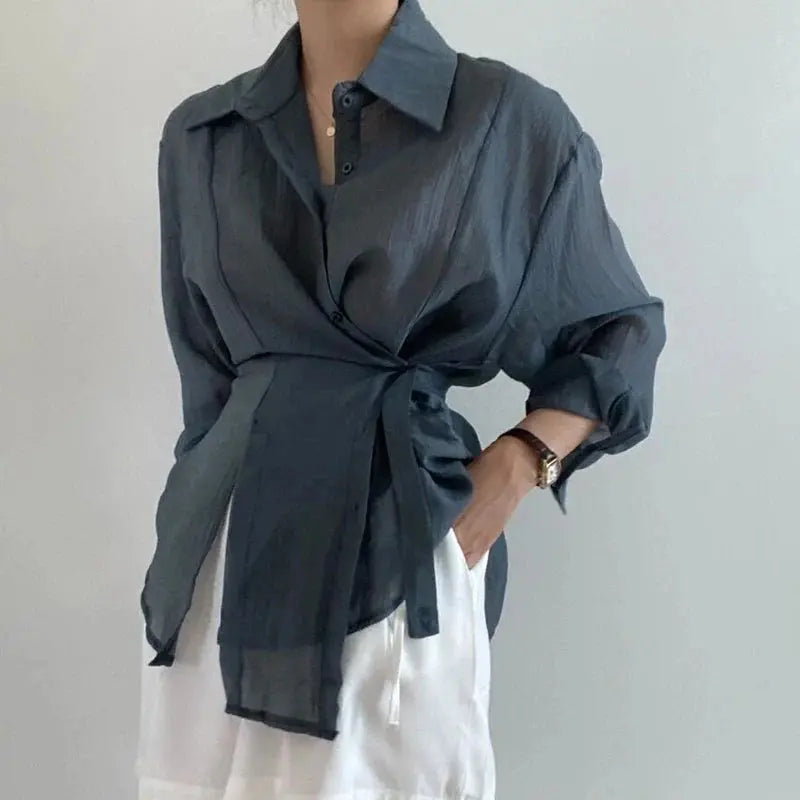 Chic Long Sleeve Button-Down Shirt
