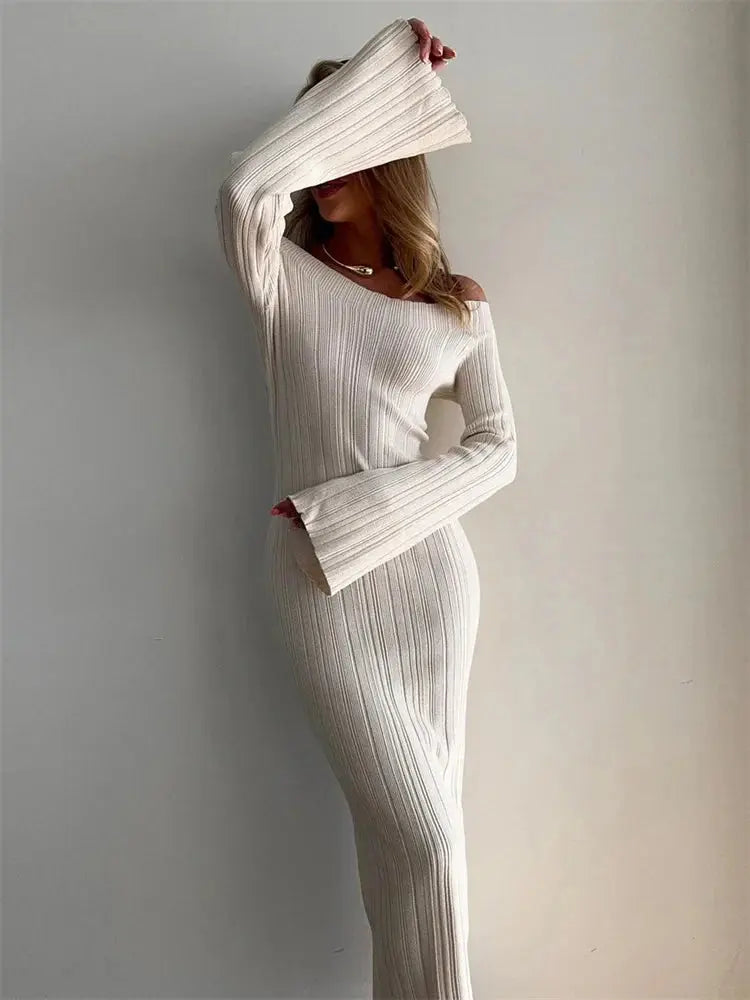 Elegant High-Waist Slim Backless Dress