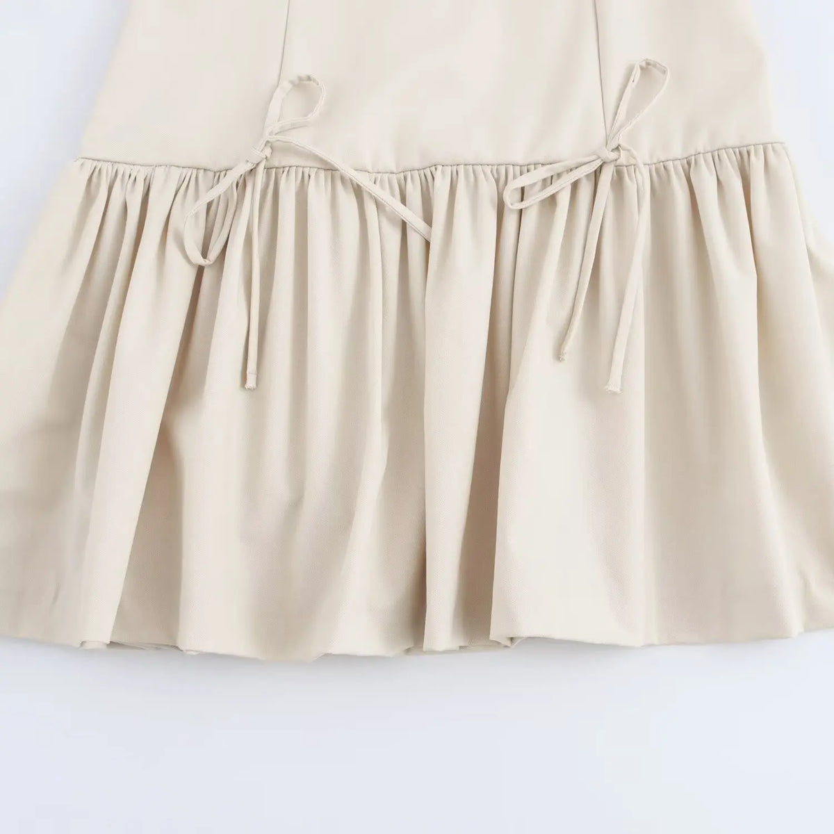 Bowknot Pleated Tank Short Dress