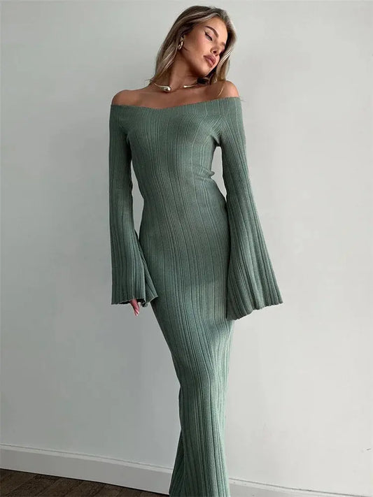 Elegant High-Waist Slim Backless Dress