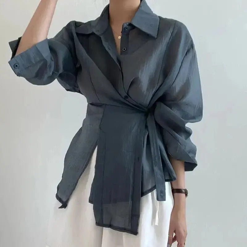 Chic Long Sleeve Button-Down Shirt