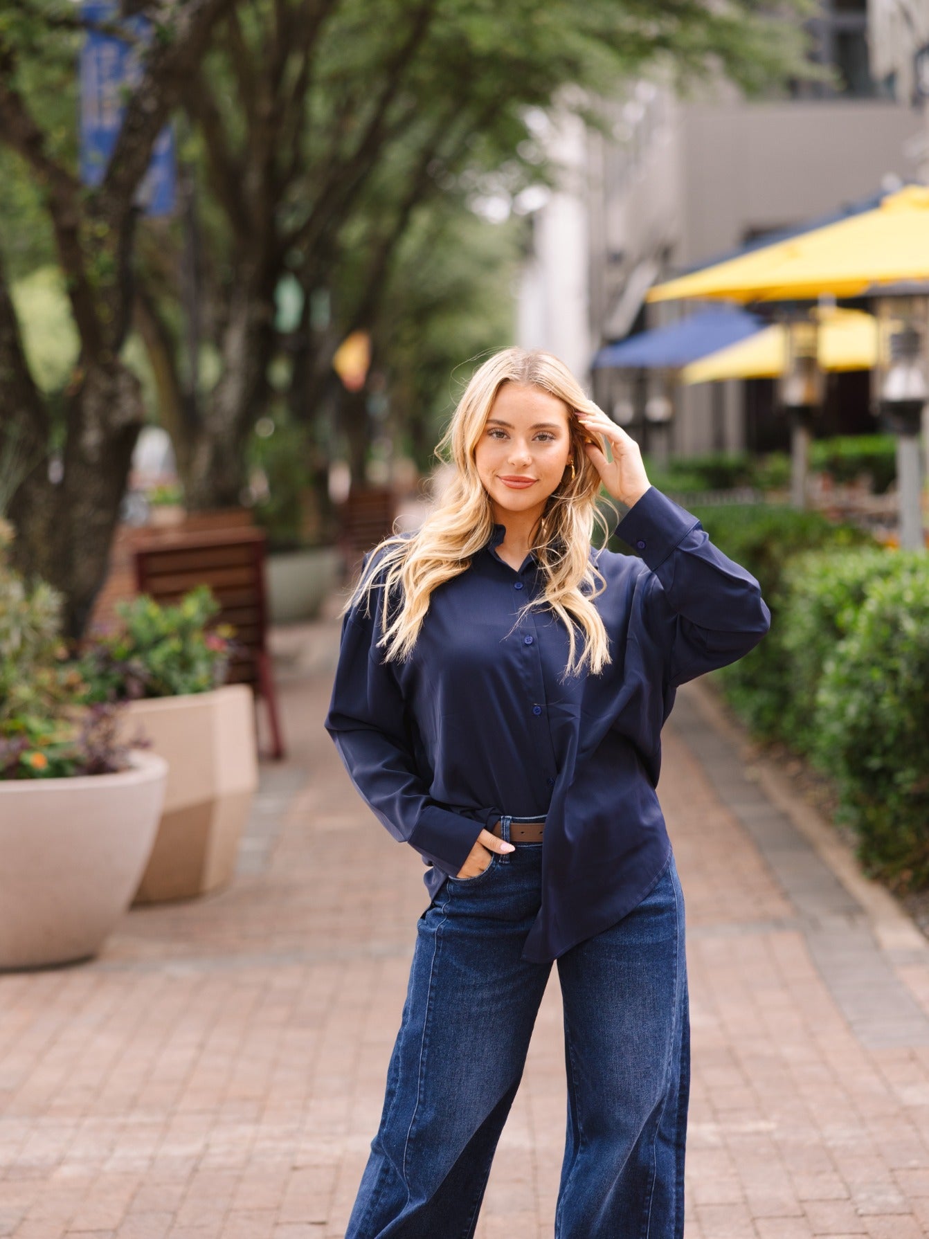 Kathryn Classic Button-Up, Navy
