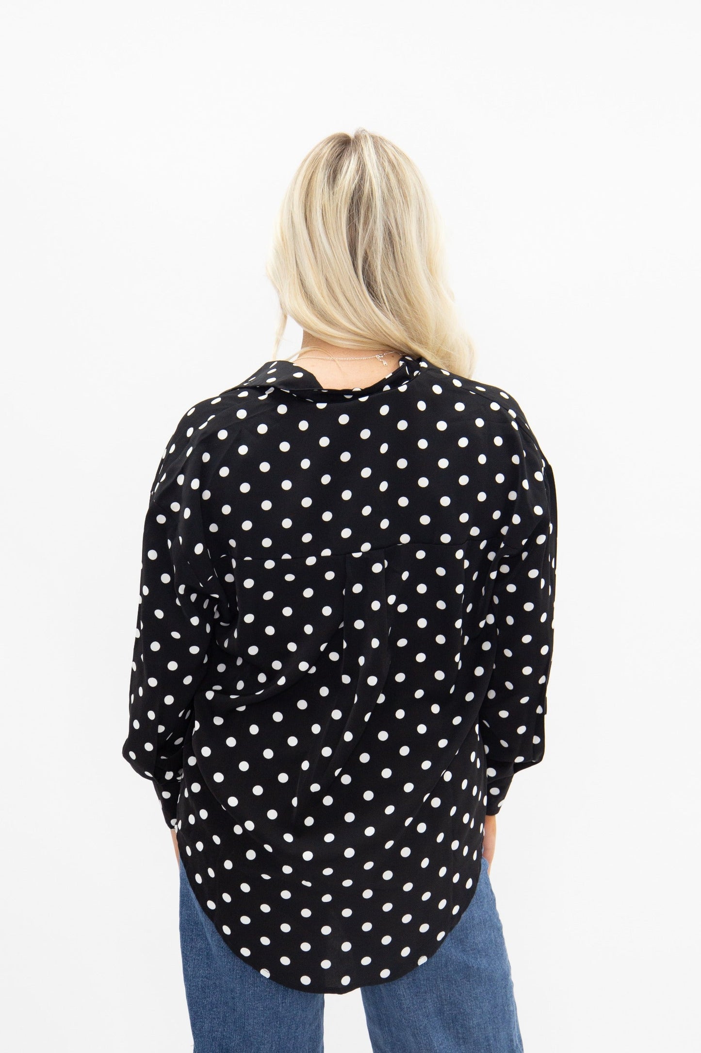 Kathryn Classic Button-Up, Polka-Dot