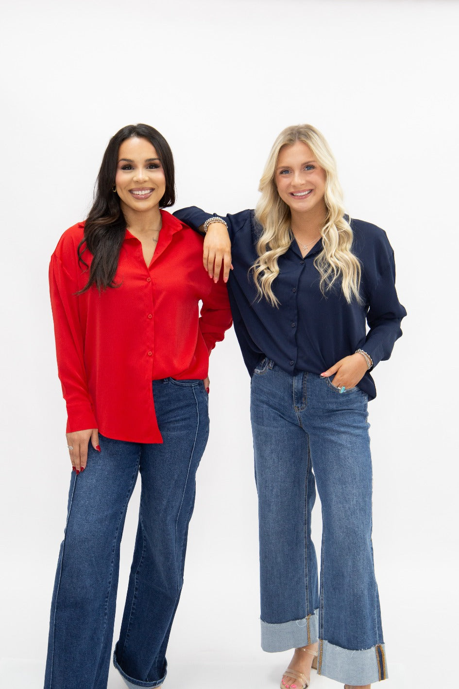 Kathryn Classic Button-Up, Dark Red