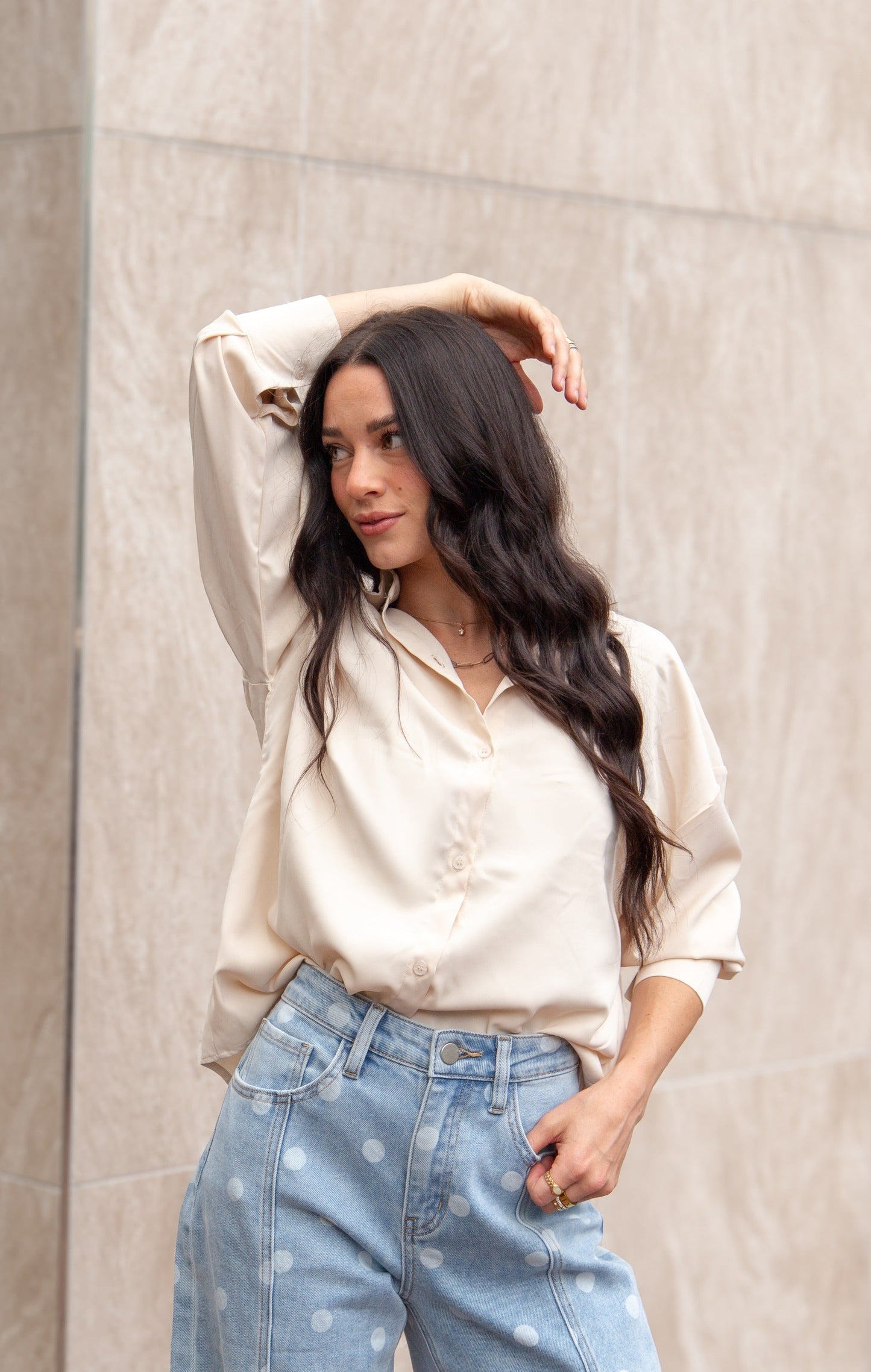 Kathryn Classic Button-Up, Ivory
