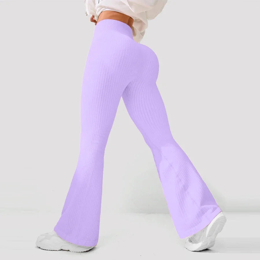 Seamless High-Waisted Flare Pants Tummy Control Slim-Fit