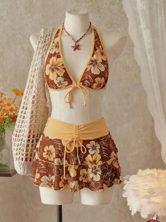 Contrast Bikini Set