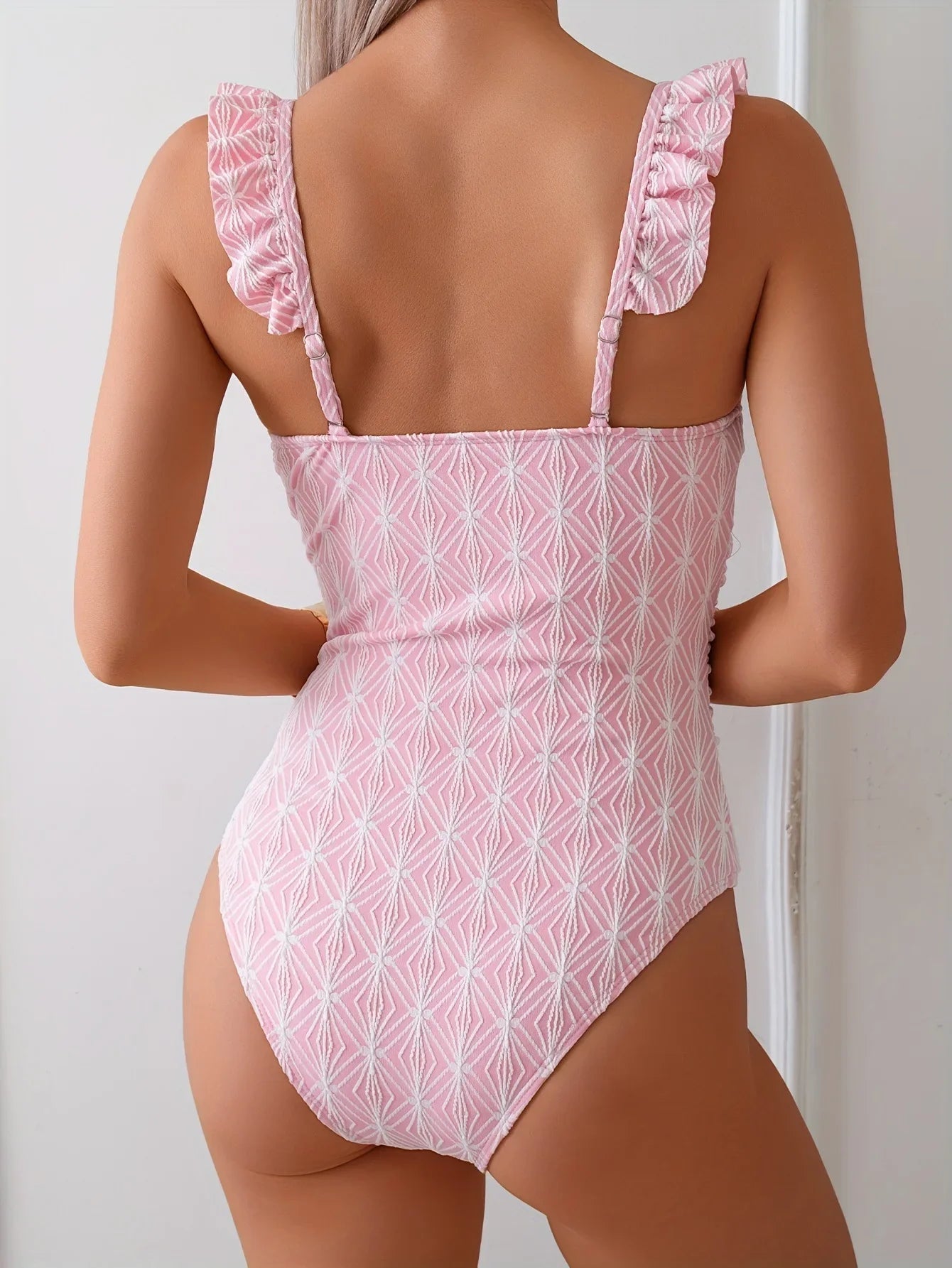 Vintage Ruffles Strap One Piece Swimsuit