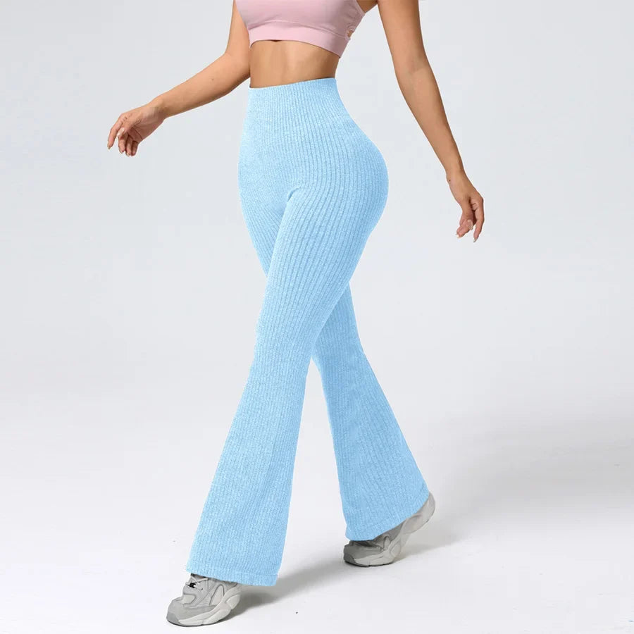 Seamless High-Waisted Flare Pants Tummy Control Slim-Fit