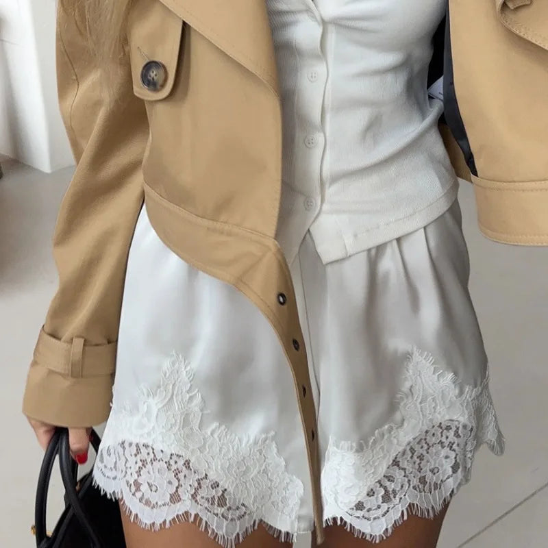 High Waist Satin Shorts