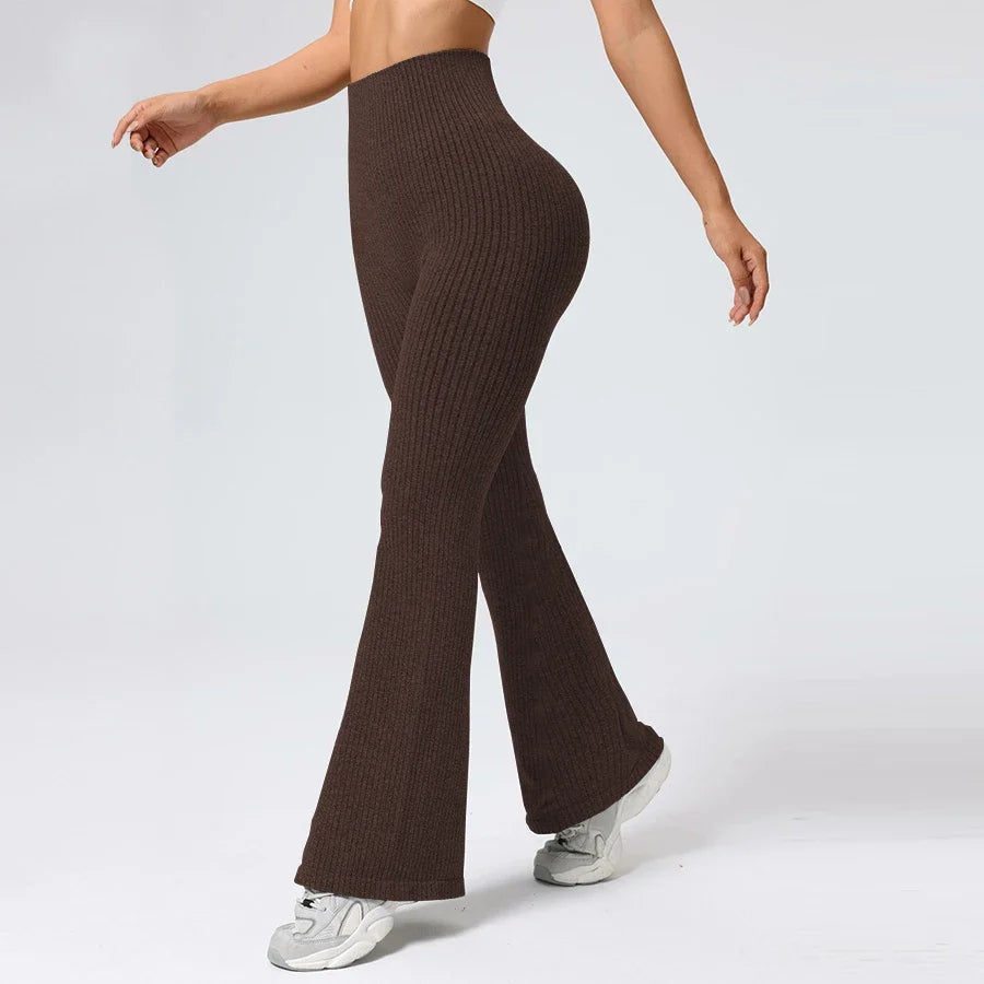 Seamless High-Waisted Flare Pants Tummy Control Slim-Fit