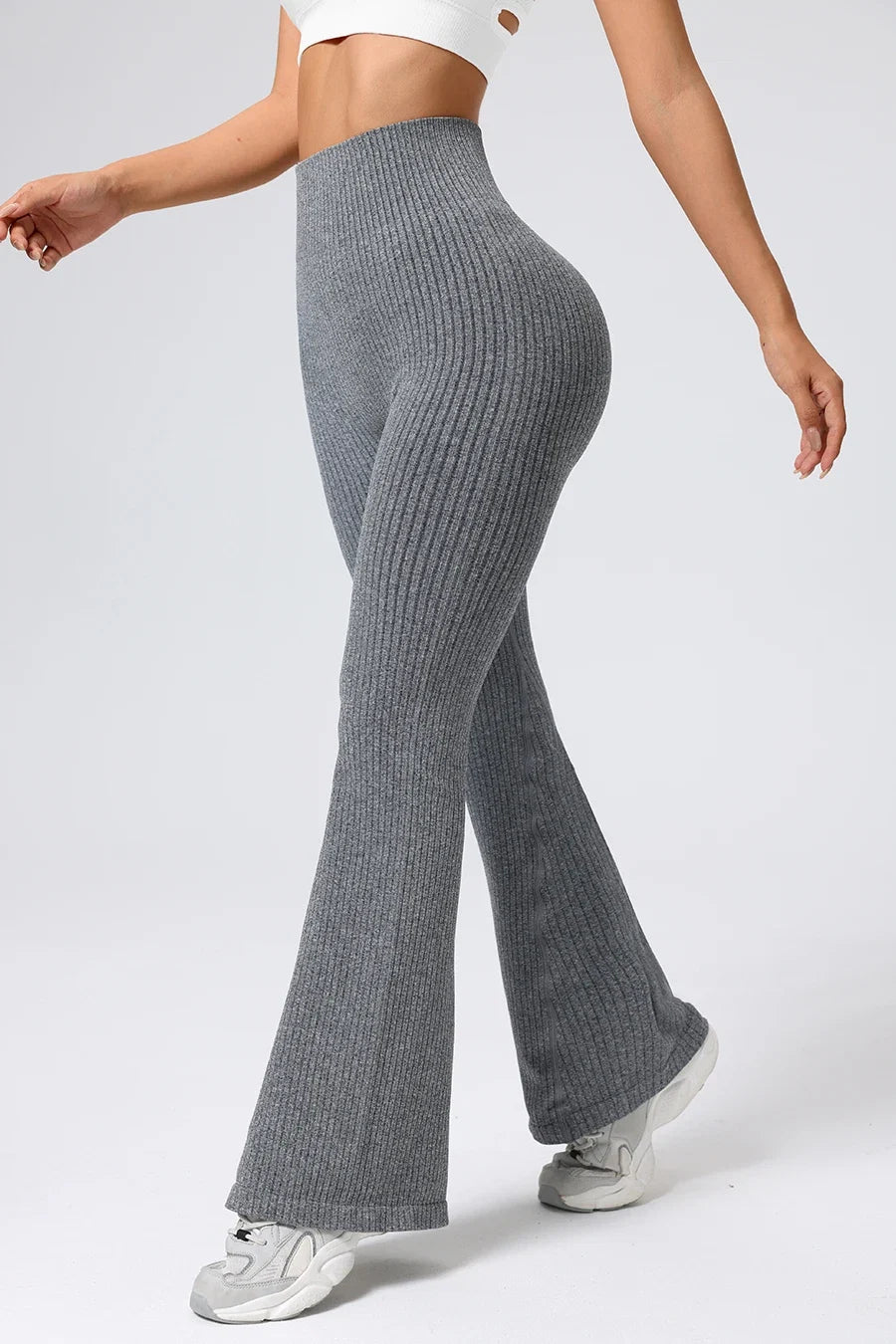 Seamless High-Waisted Flare Pants Tummy Control Slim-Fit