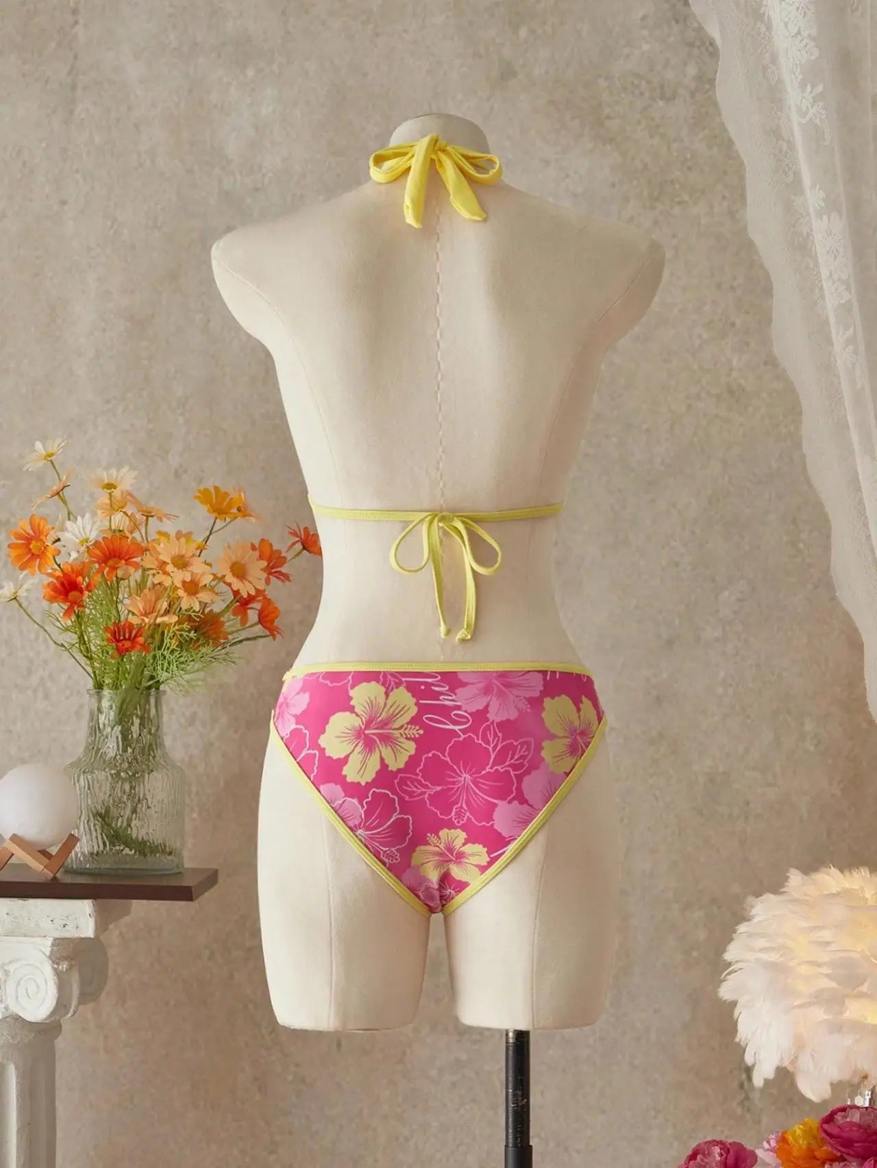 Contrast Bikini Set