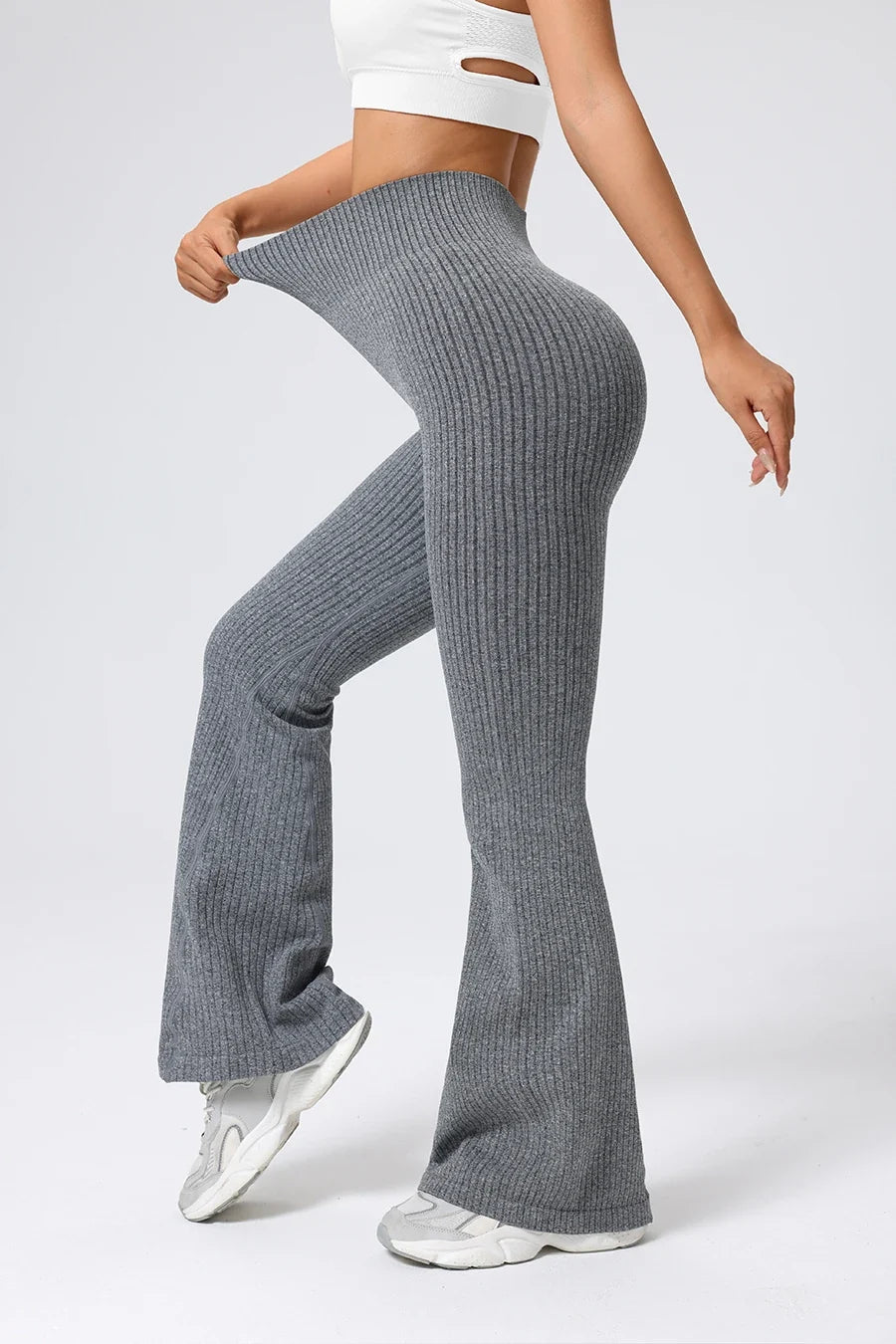 Seamless High-Waisted Flare Pants Tummy Control Slim-Fit