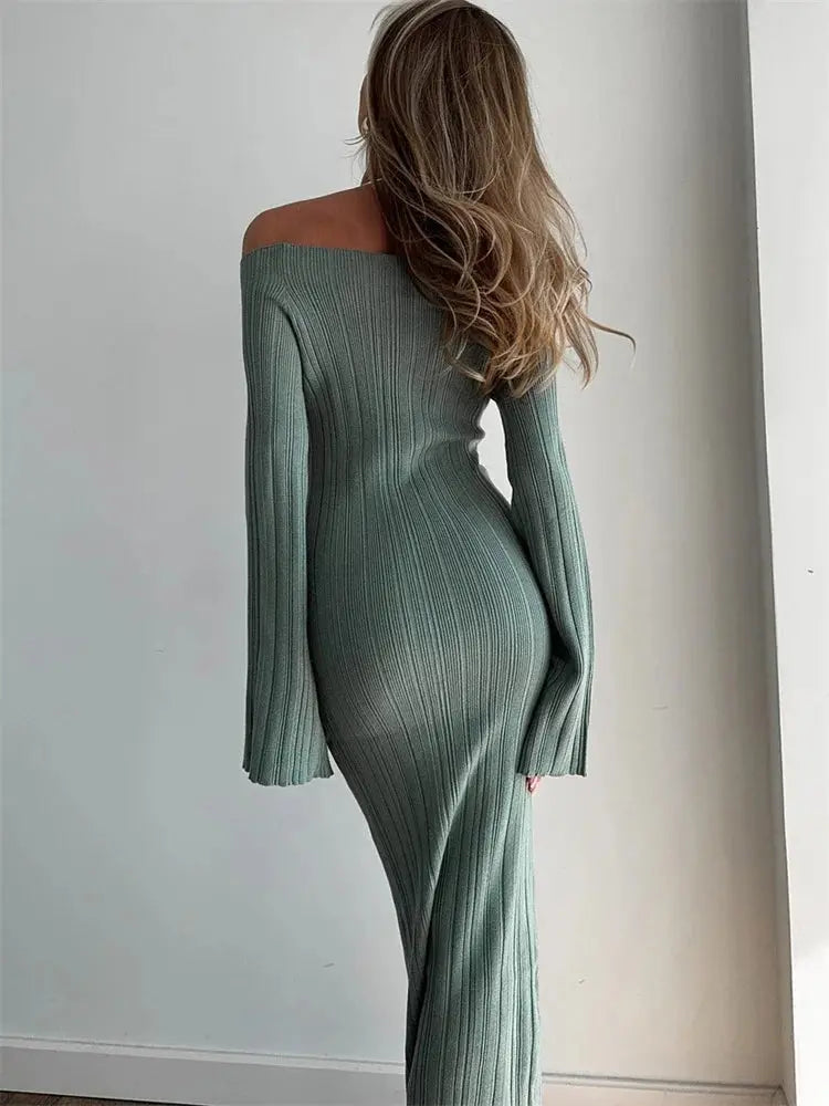 Elegant High-Waist Slim Backless Dress