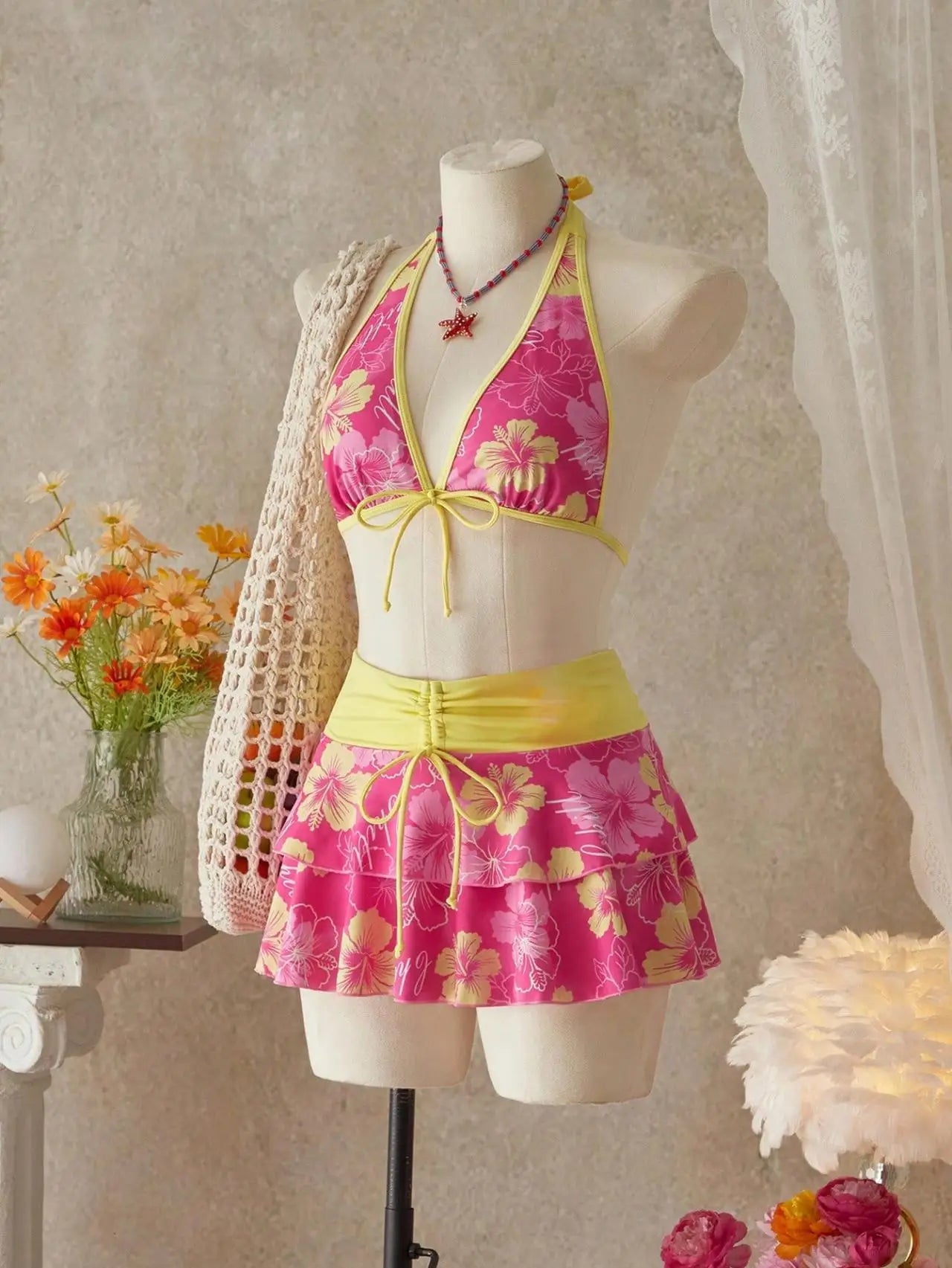 Contrast Bikini Set