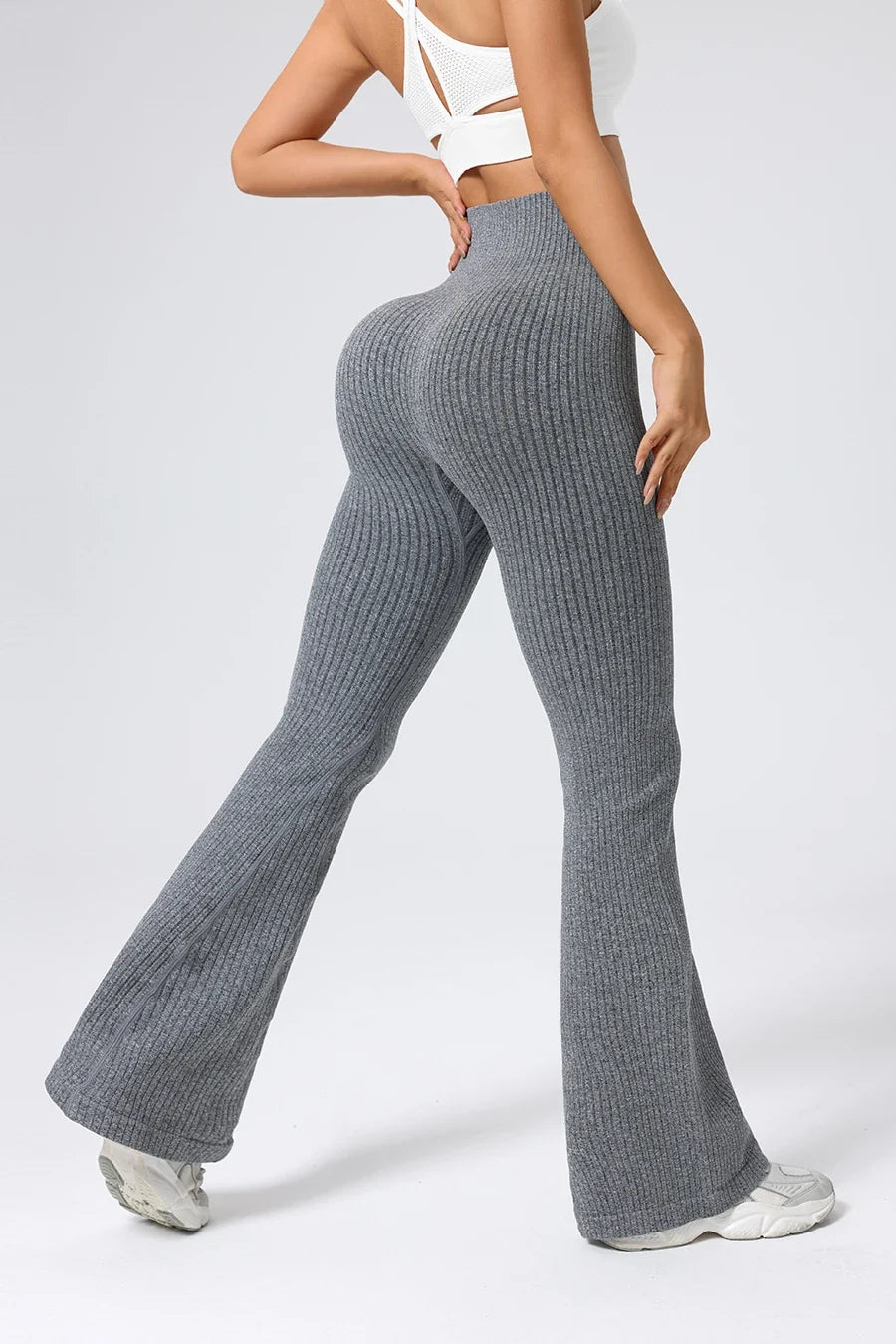 Seamless High-Waisted Flare Pants Tummy Control Slim-Fit