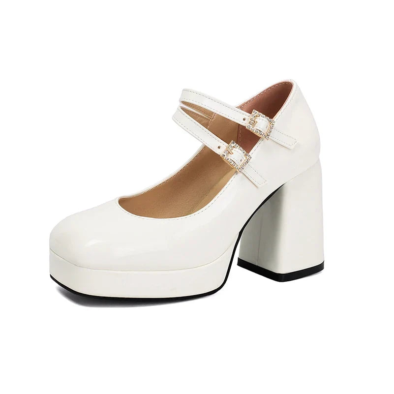 Platform Mary Jane Chunky Block High Heels