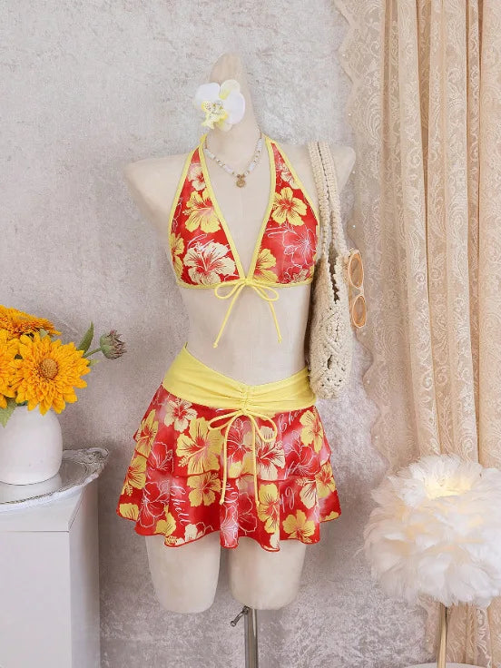 Contrast Bikini Set