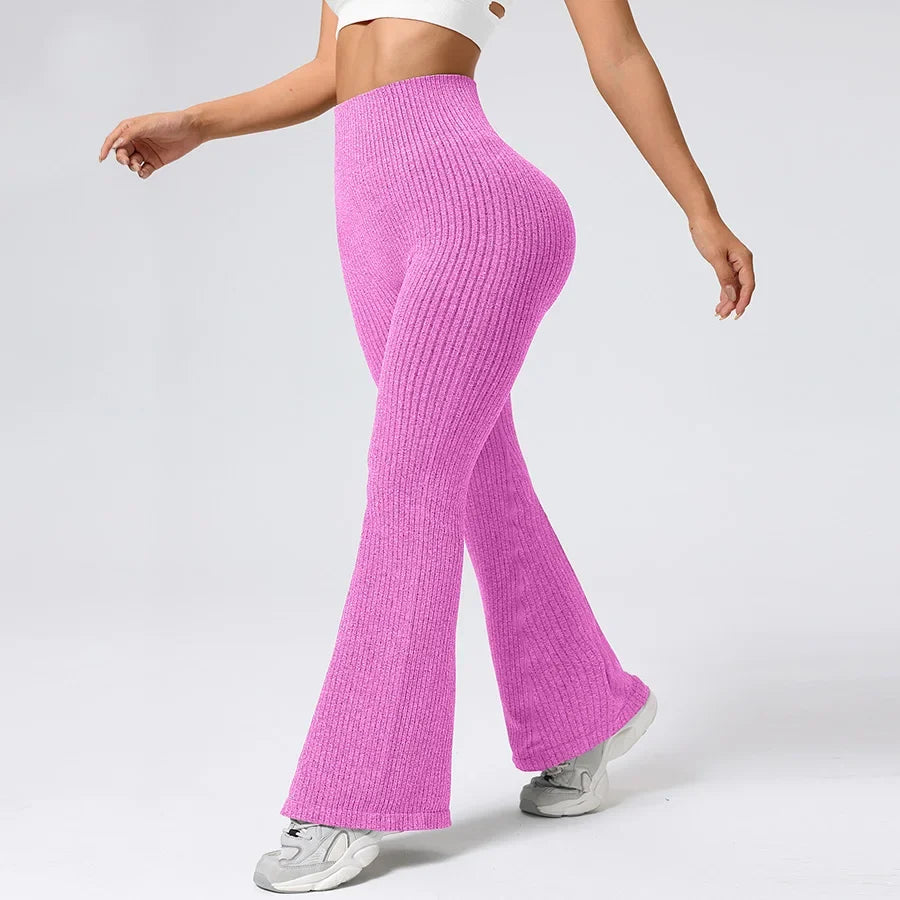 Seamless High-Waisted Flare Pants Tummy Control Slim-Fit